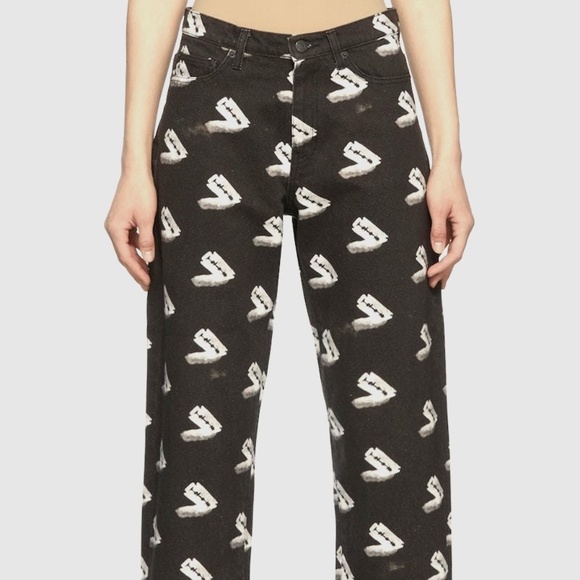$555 Undercover Black Print Denim Jeans Size 3/Medium